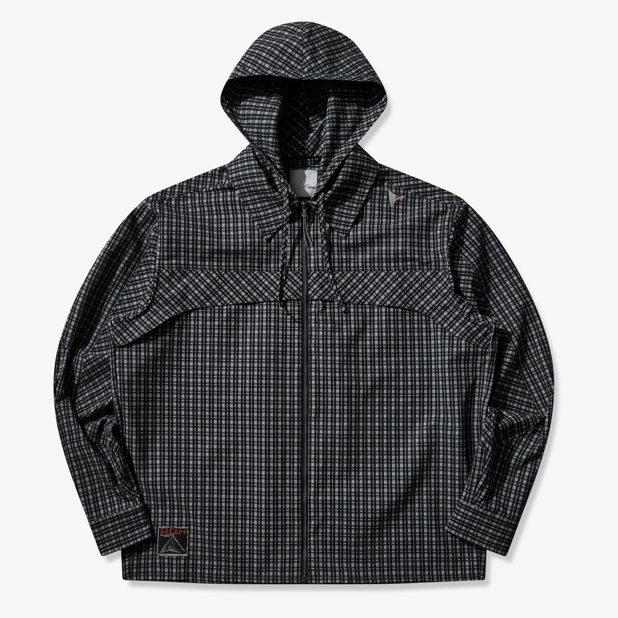 Aair Floweave Printed Check Longsleeve Hooded Shirt