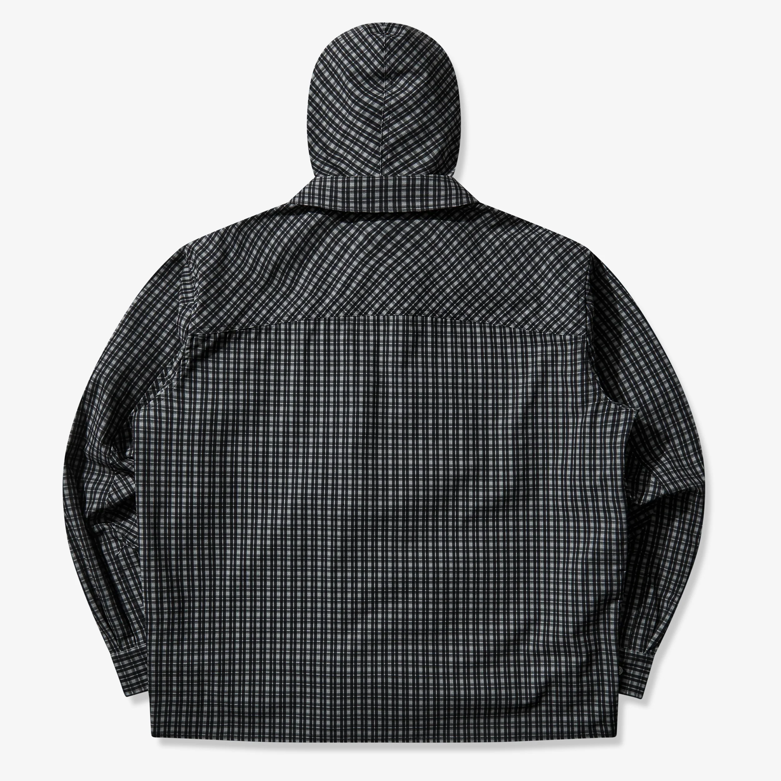 Aair Floweave Printed Check Longsleeve Hooded Shirt - Image 2