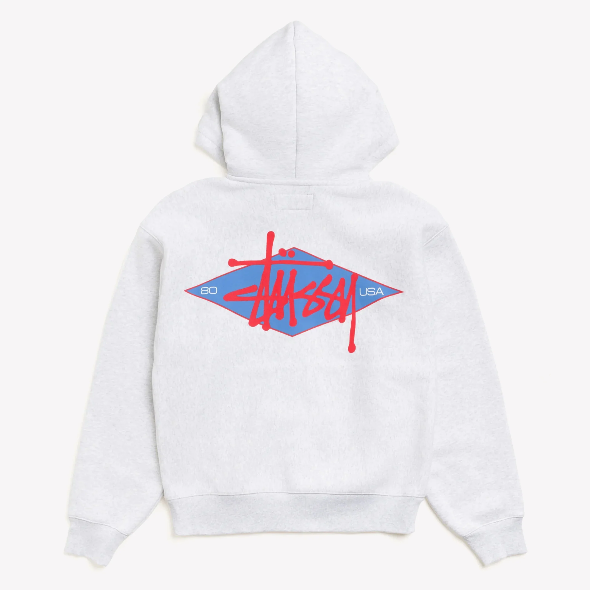 Basic Diamond Zip Hood Ash Heather - Image 2