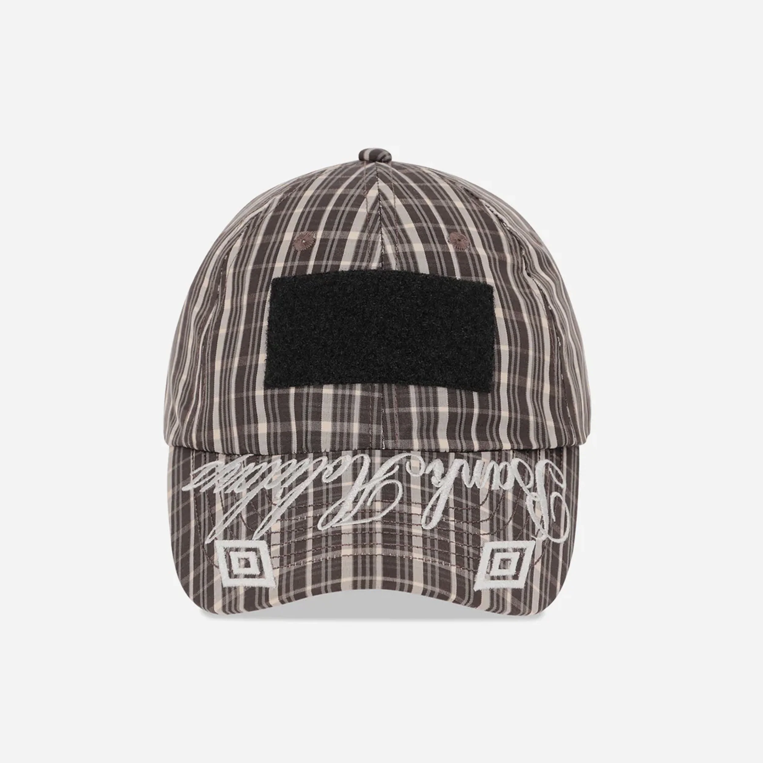Check Hazard Cap Beige Dark Brown