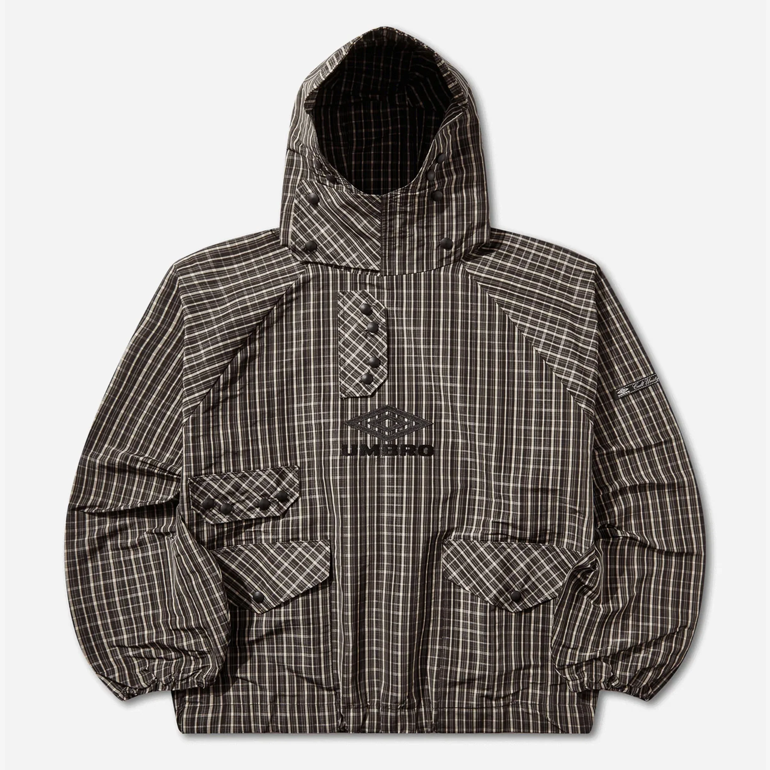 Check Smock Anorak Beige Dark Brown