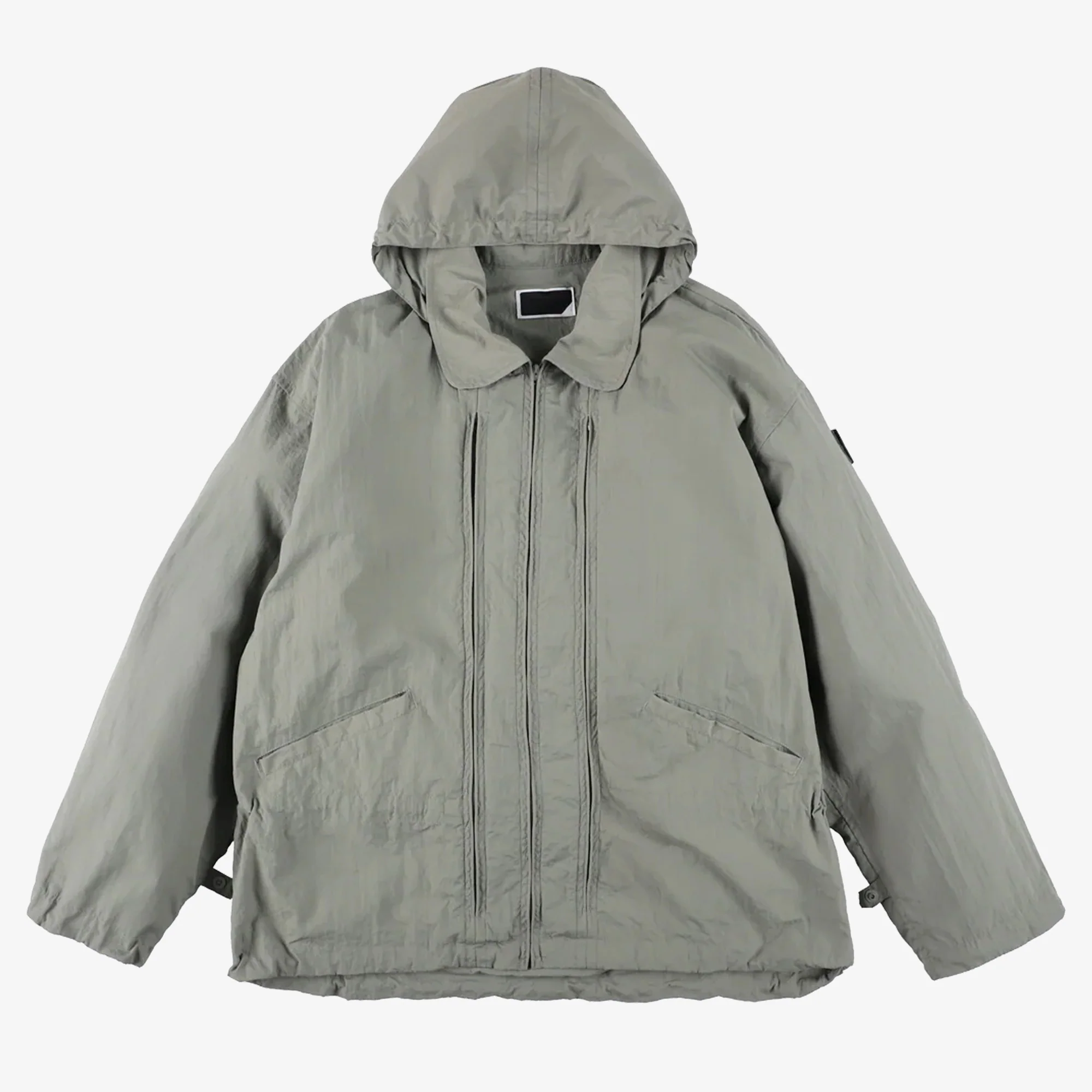 Crushed Nylon Full Pack Jacket Grey