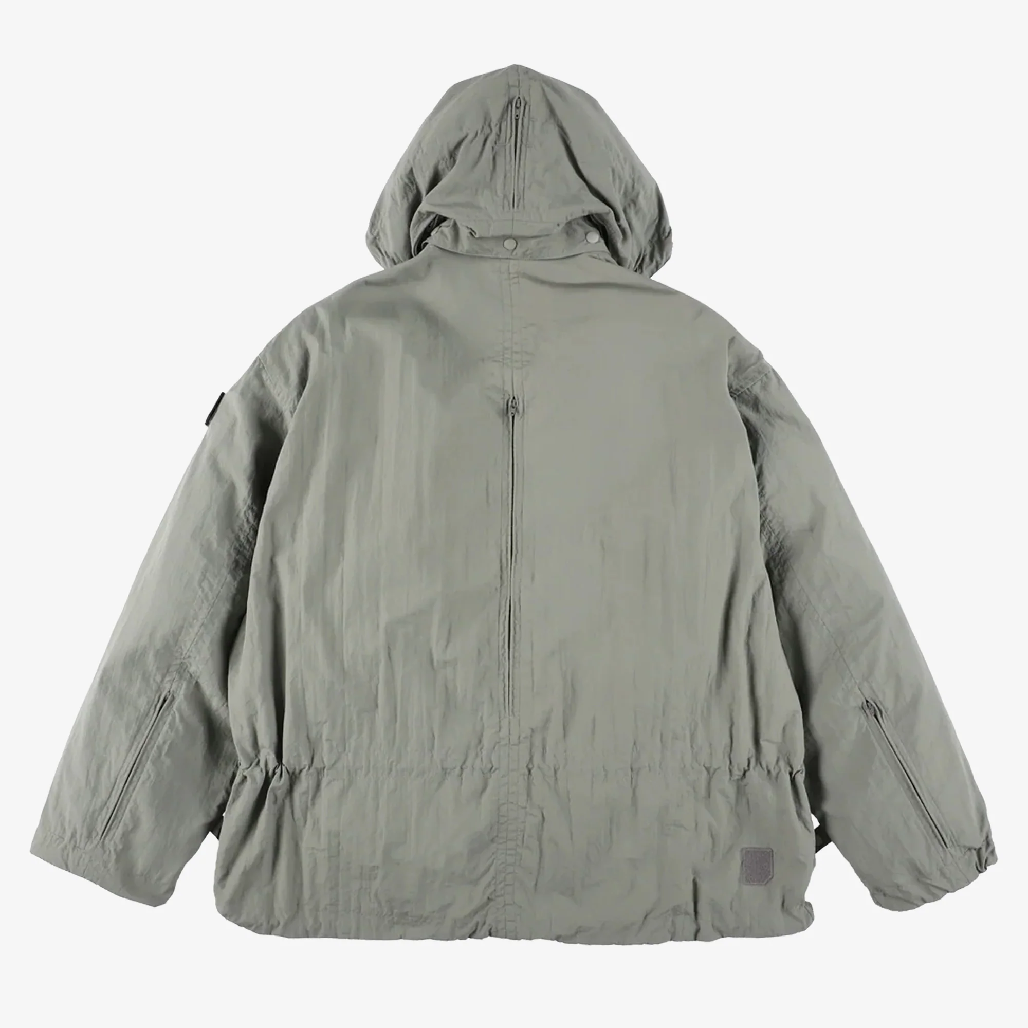 Crushed Nylon Full Pack Jacket Grey - Image 2