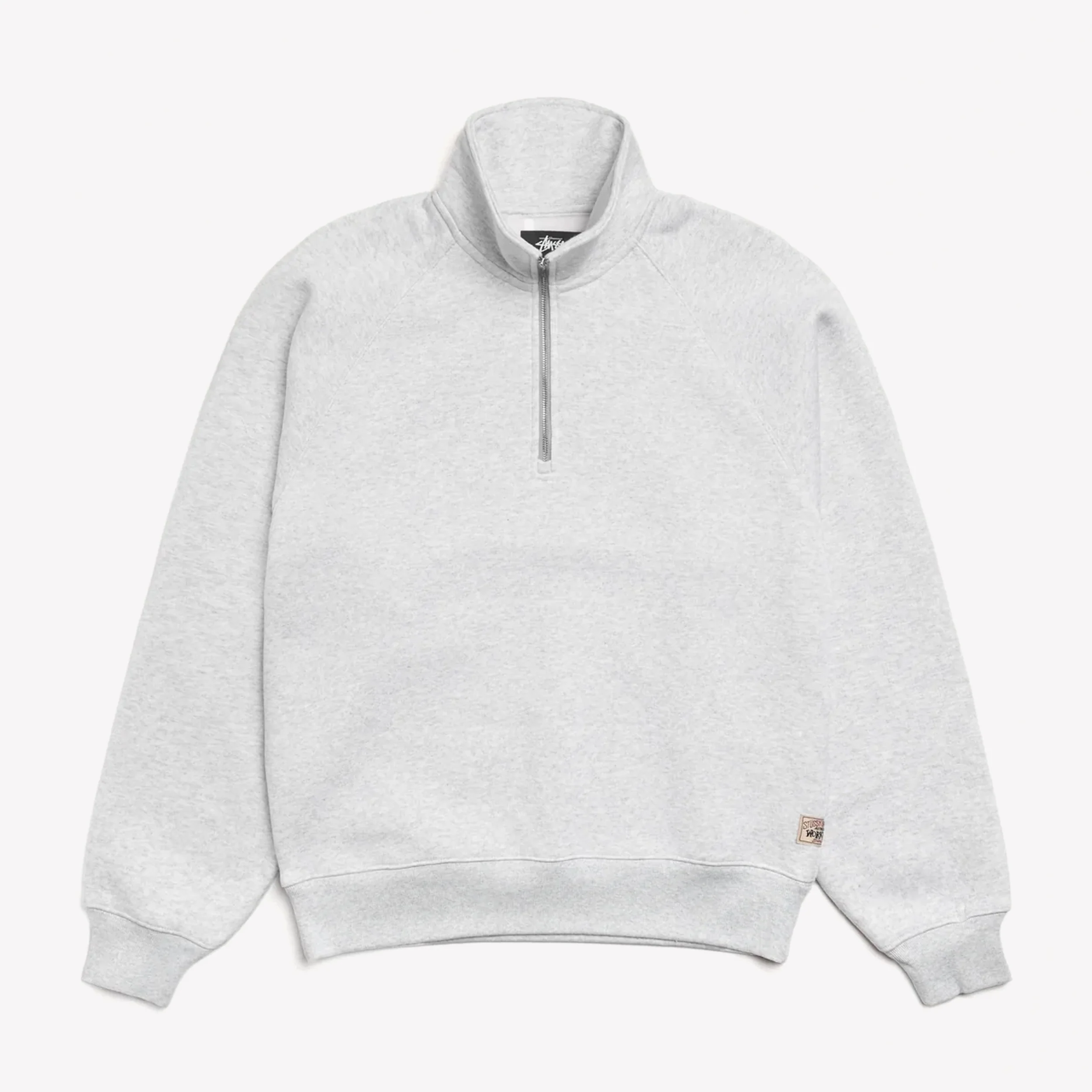 Fleece Raglan Zip Mock Ash Heather