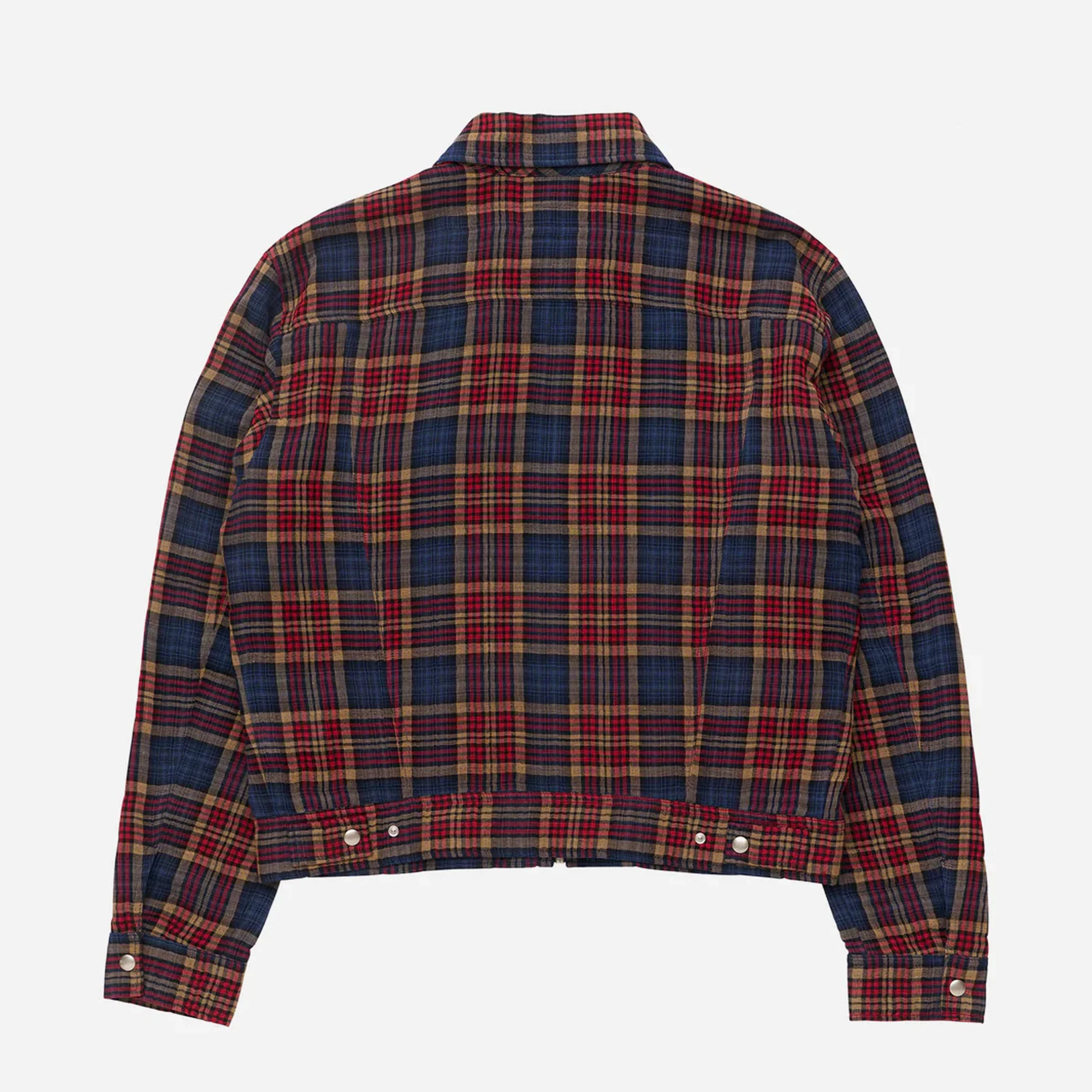 Lightweight Trucker Jacket Red Check - Image 2