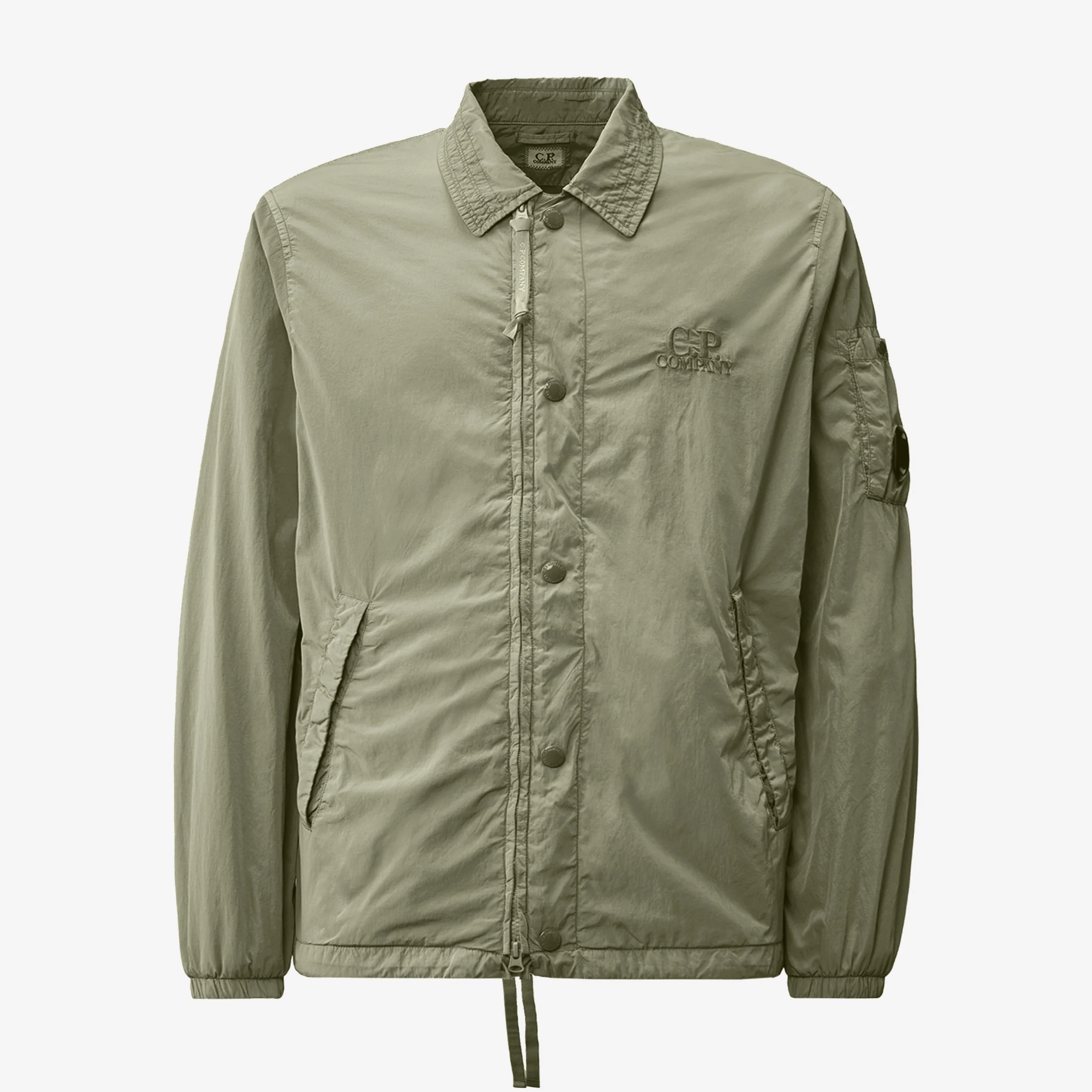 Chrome R Graphic Zipped Overshirt Moss Gray