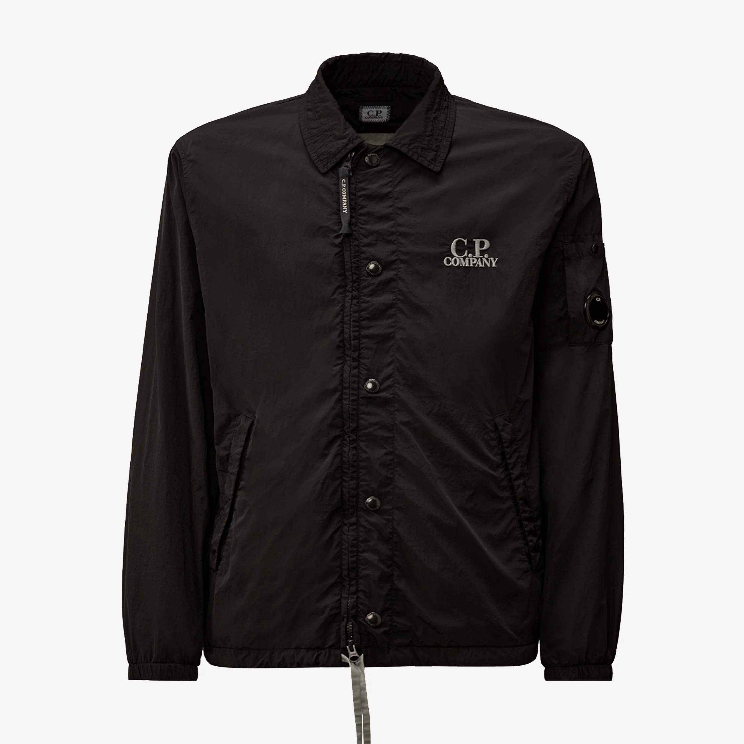 Chrome R Graphic Zipped Overshirt Black