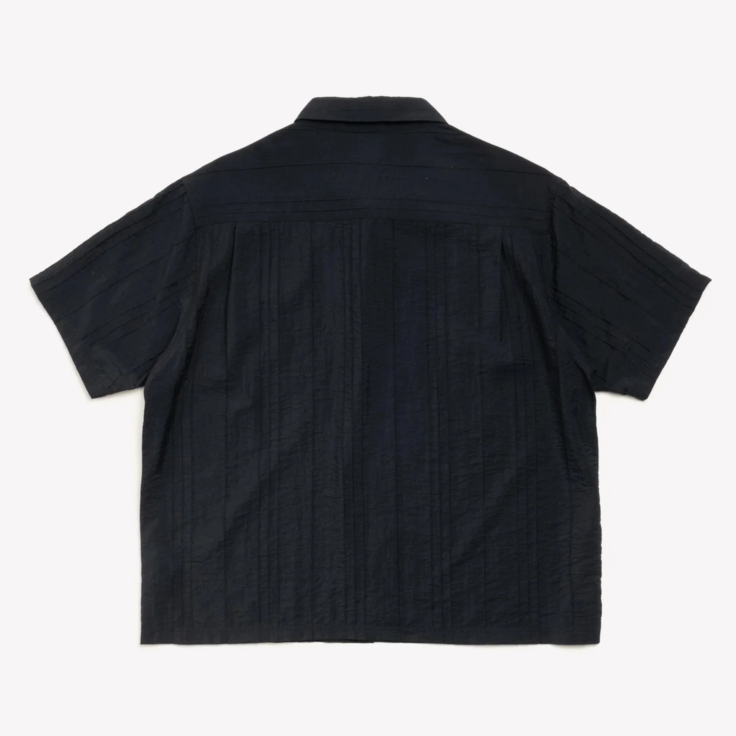 Pleated Textured Shirt Black - Image 2