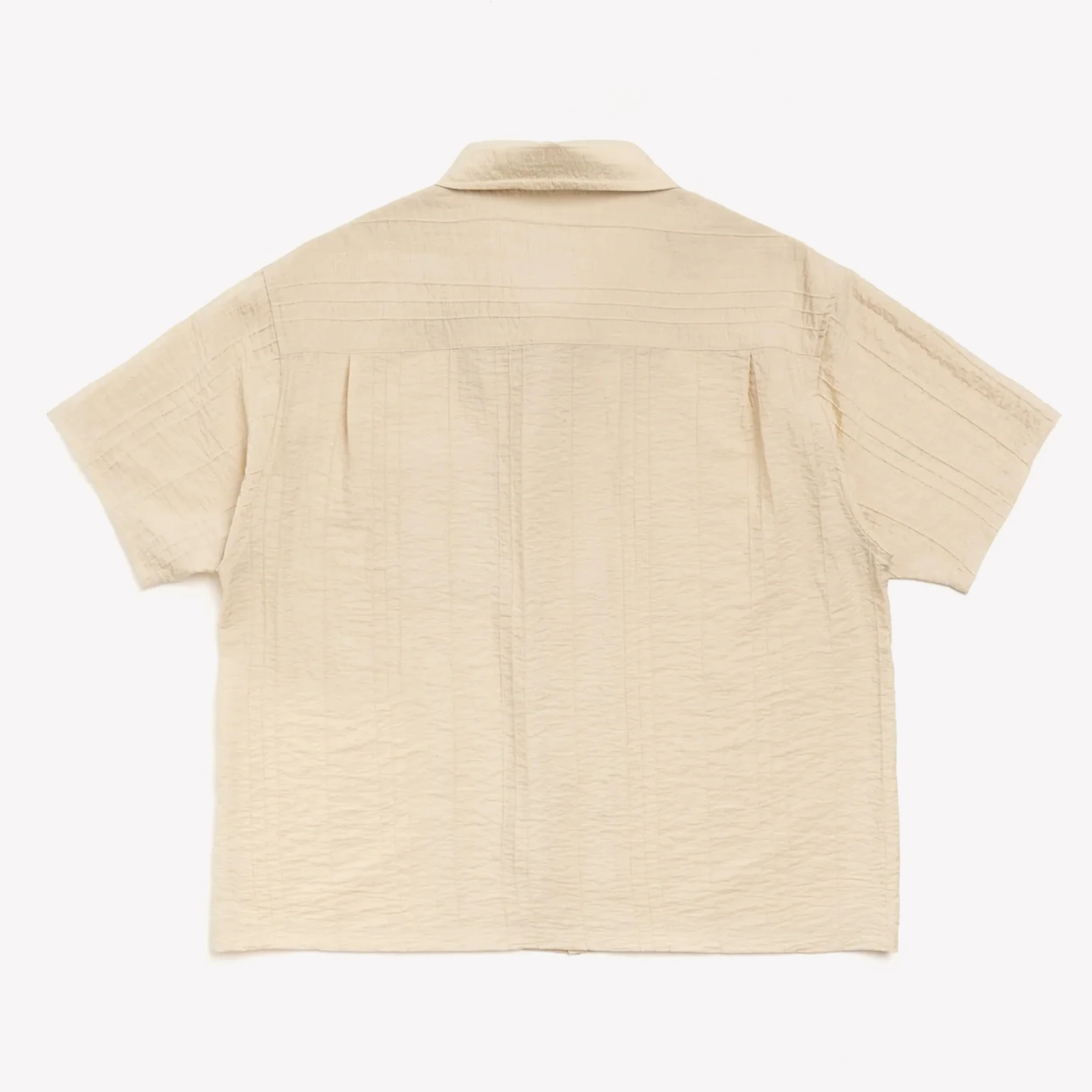 Pleated Textured Shirt Tan - Image 2