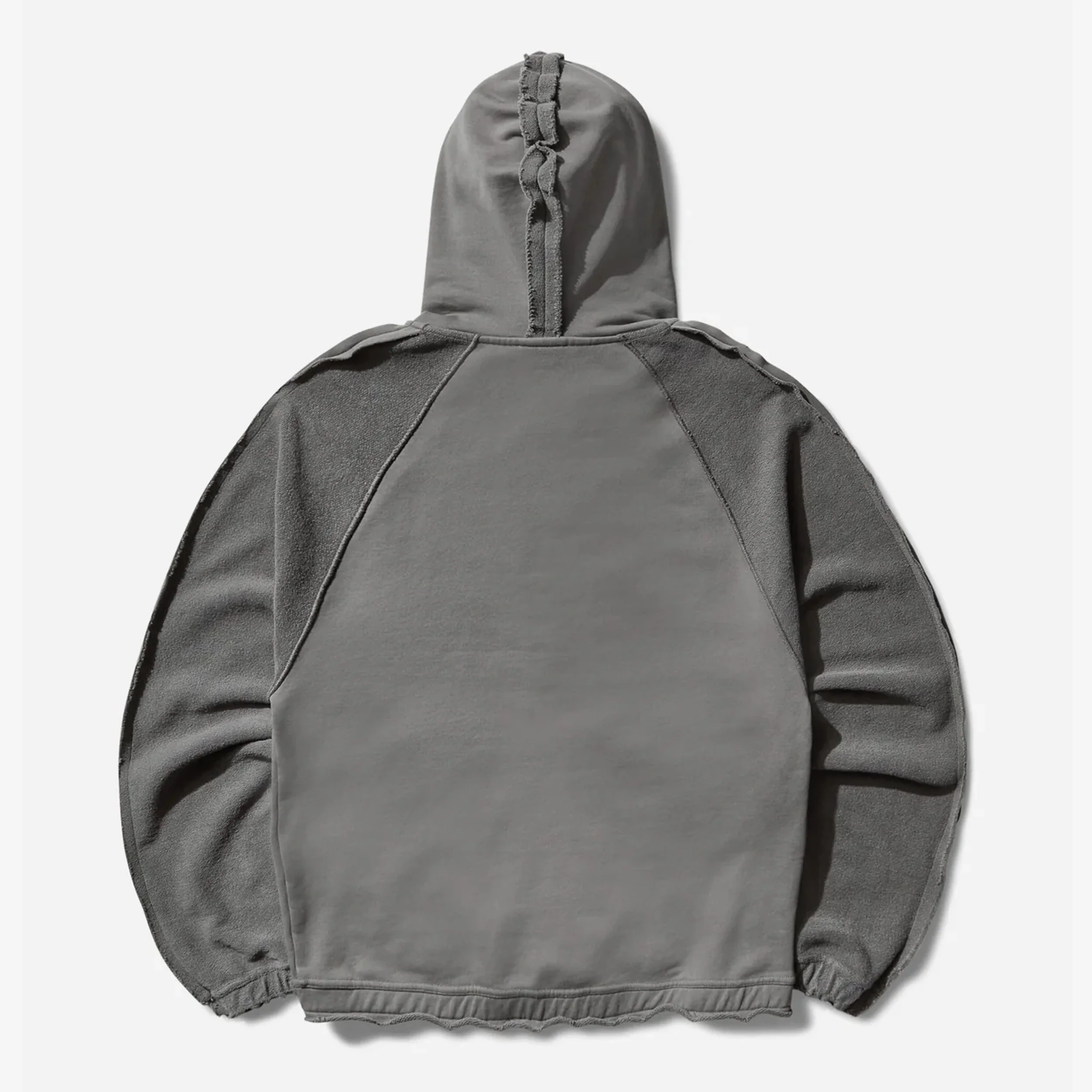 Royal Arms Zip Masked Hoodie Smock Grey - Image 2