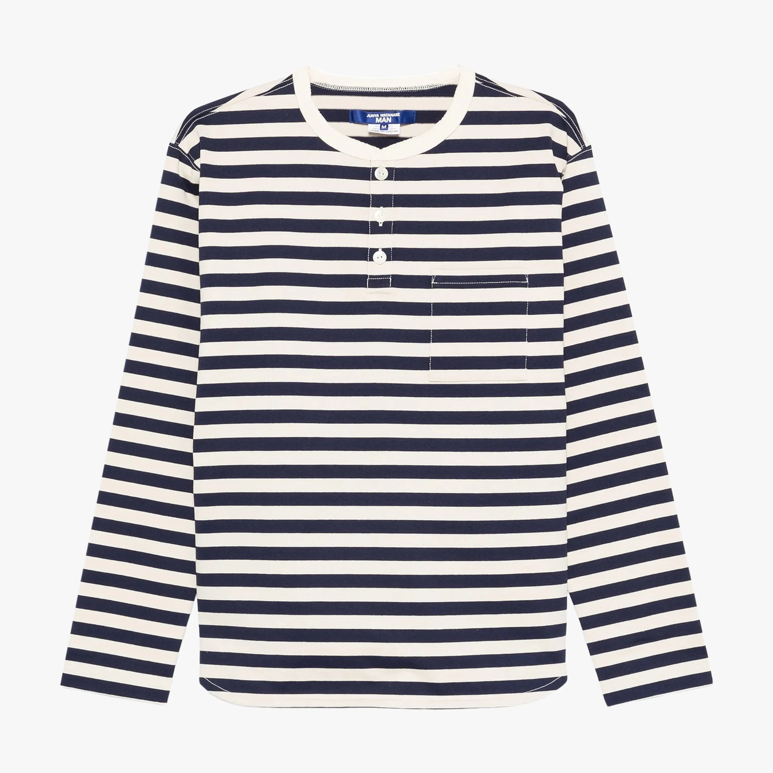 Stripe Henley White/Navy