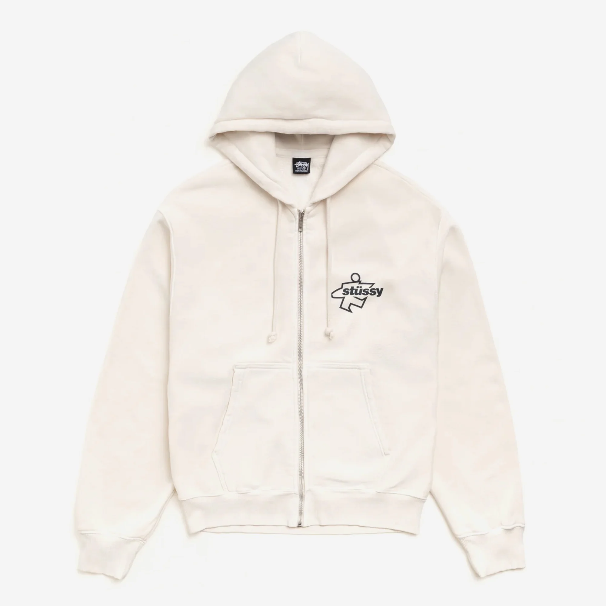 Surf Size Gar. Dyed Zip Hood Bone